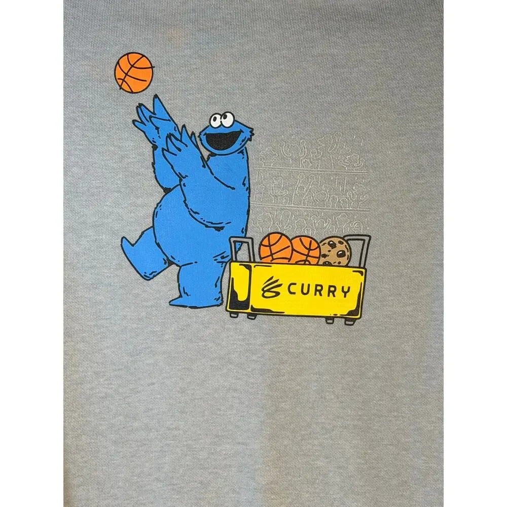 Under Armour Curry x Sesame Street Cookie Monster Youth Sweatshirt Gray YSM